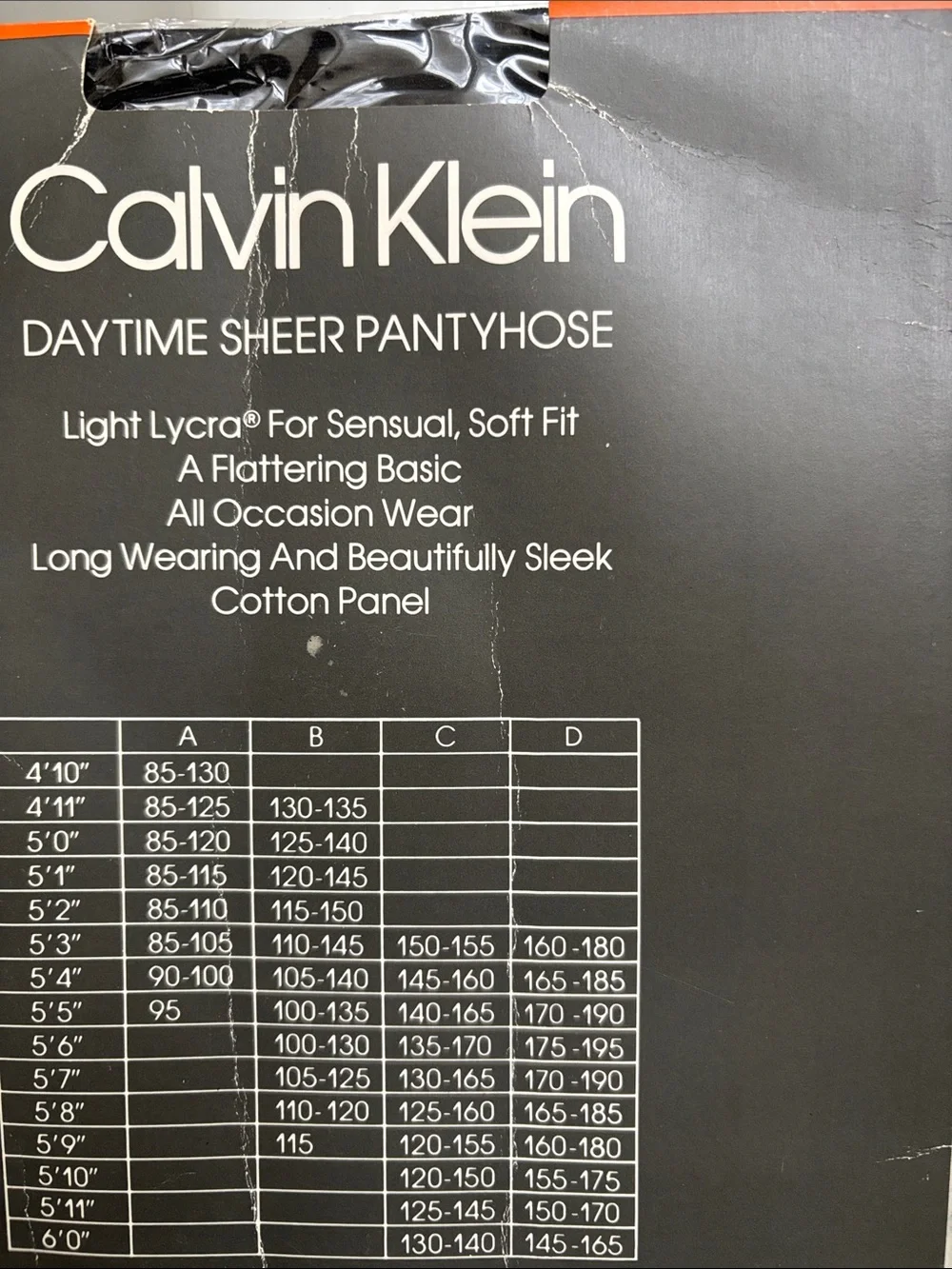 Calvin Klein Black Daytime Sheer Pantyhose Packaging